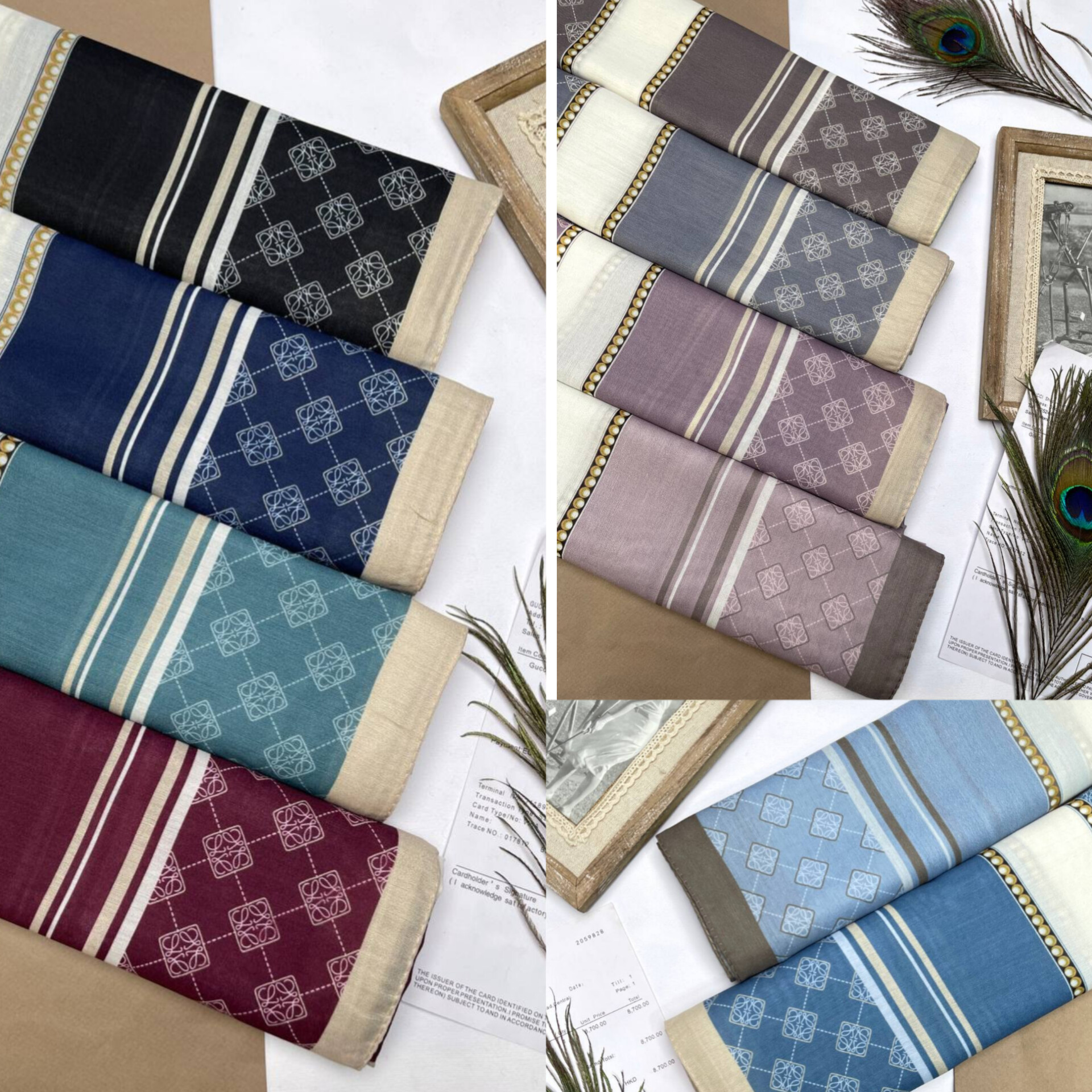 روسری نخ اسپان طرح لووه